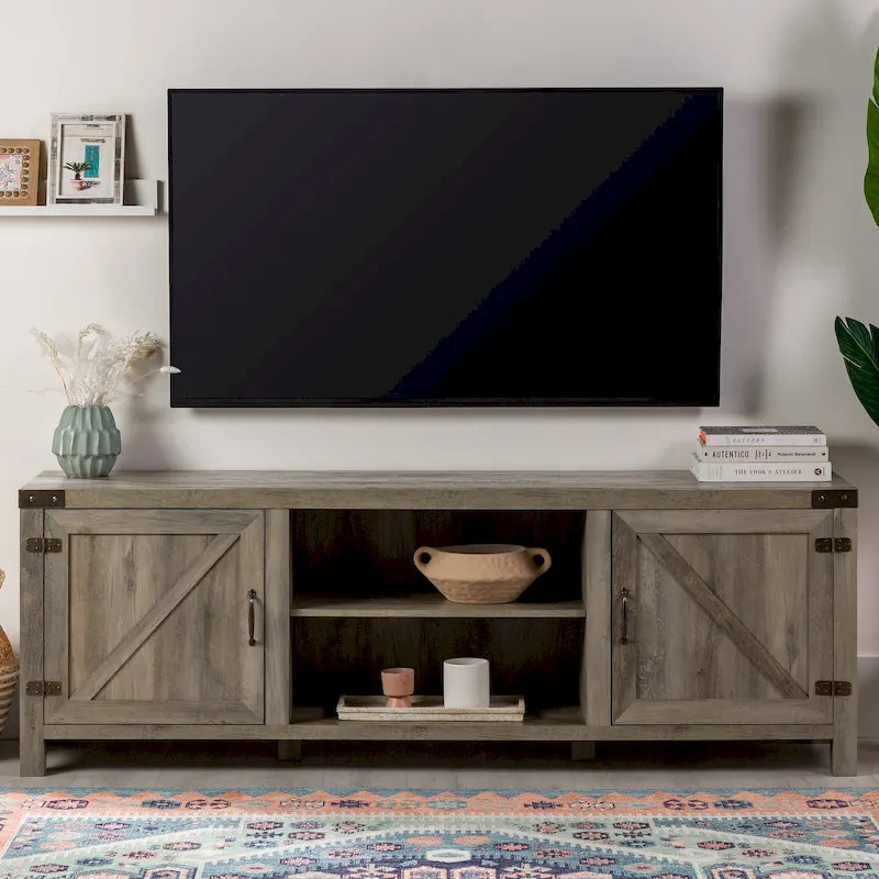 Meuble TV de 70 pouces avec porte de grange