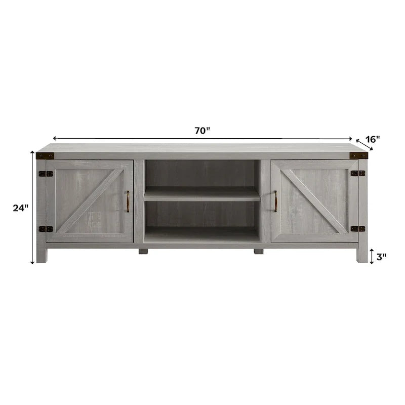 Meuble TV de 70 pouces avec porte de grange