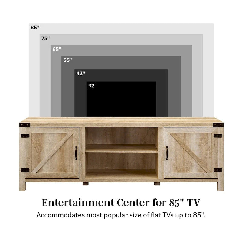 Meuble TV de 70 pouces avec porte de grange