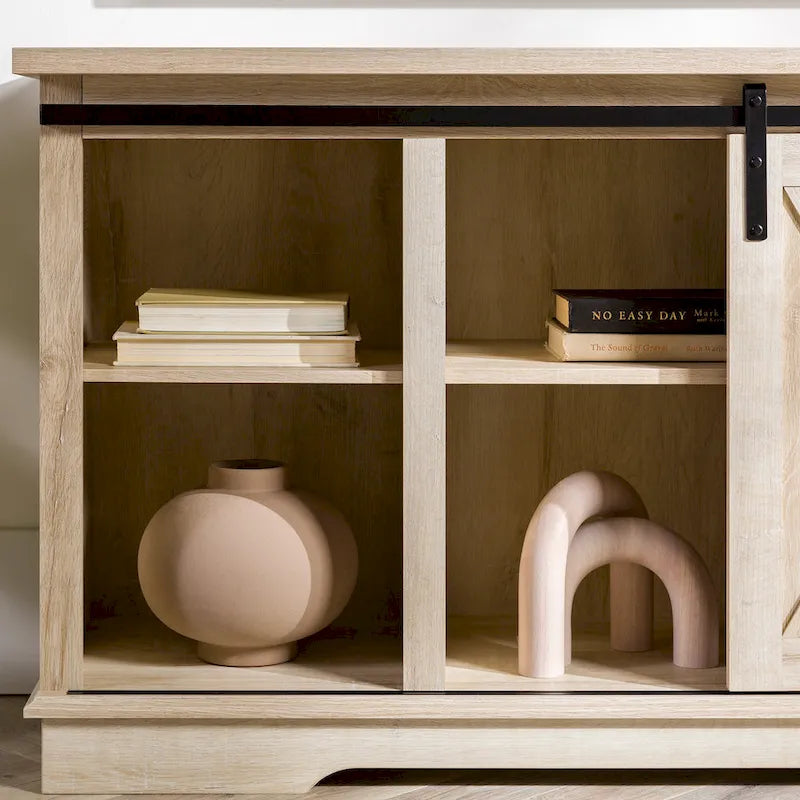 Meuble TV de 58 pouces avec portes de grange coulissantes