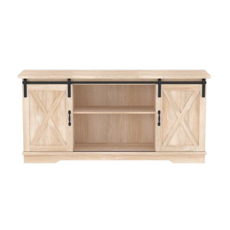 Meuble TV de 58 pouces avec portes de grange coulissantes