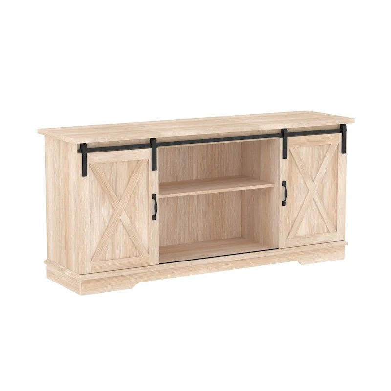 Meuble TV de 58 pouces avec portes de grange coulissantes