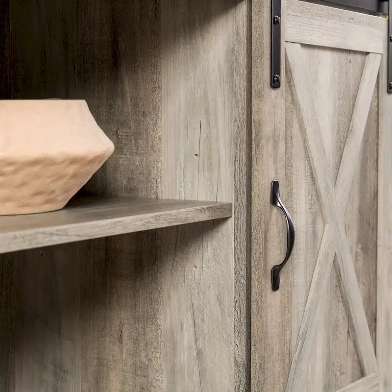 Meuble TV de 58 pouces avec portes de grange coulissantes