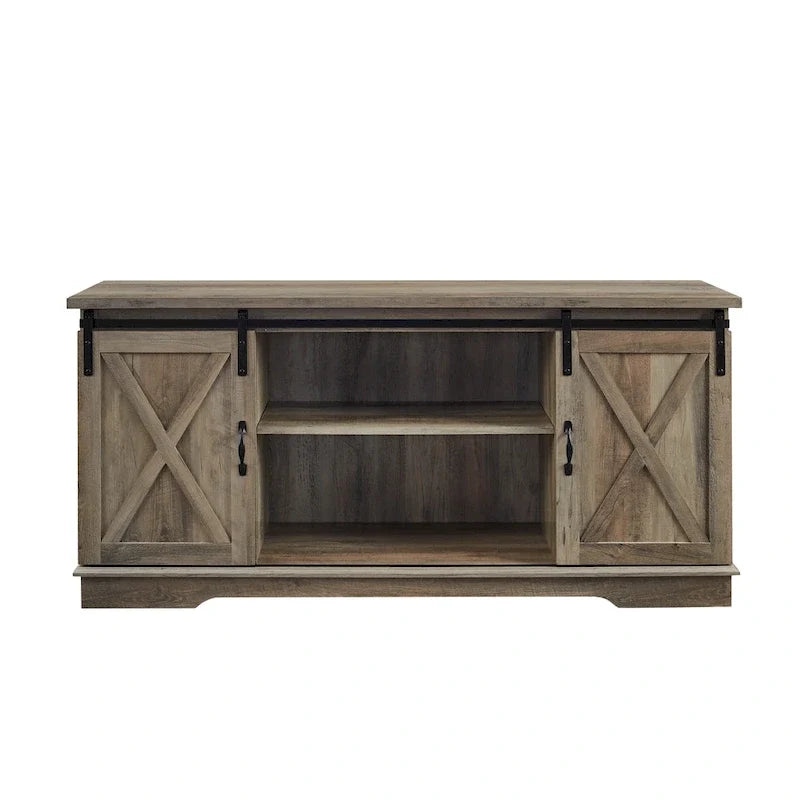 Meuble TV de 58 pouces avec portes de grange coulissantes