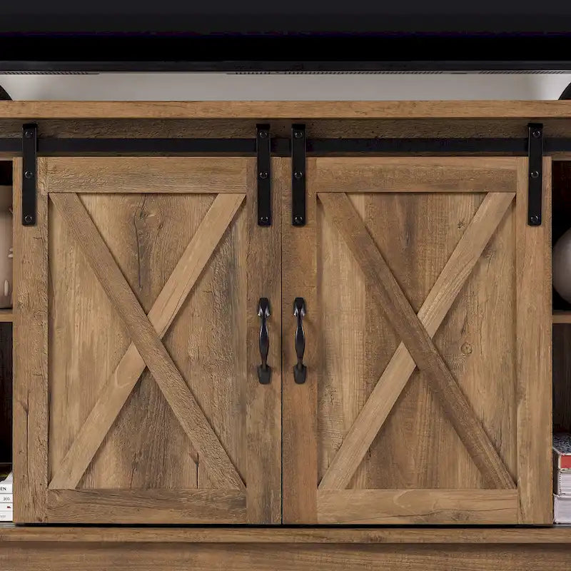Meuble TV de 58 pouces avec portes de grange coulissantes