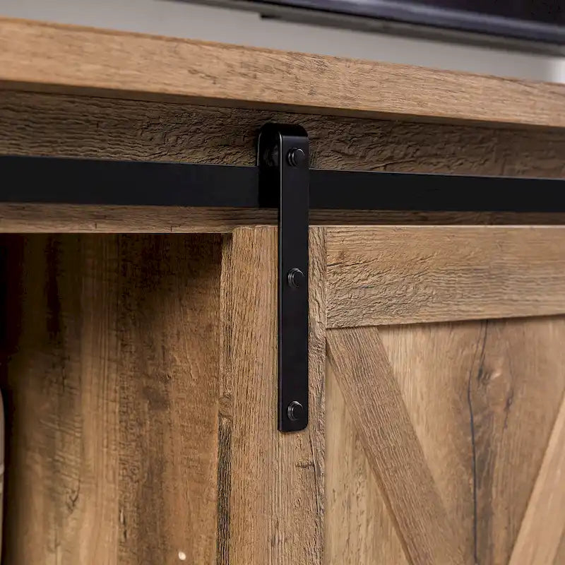 Meuble TV de 58 pouces avec portes de grange coulissantes