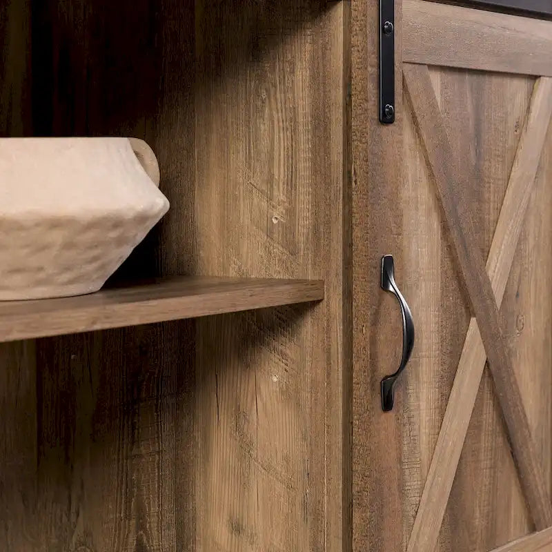 Meuble TV de 58 pouces avec portes de grange coulissantes