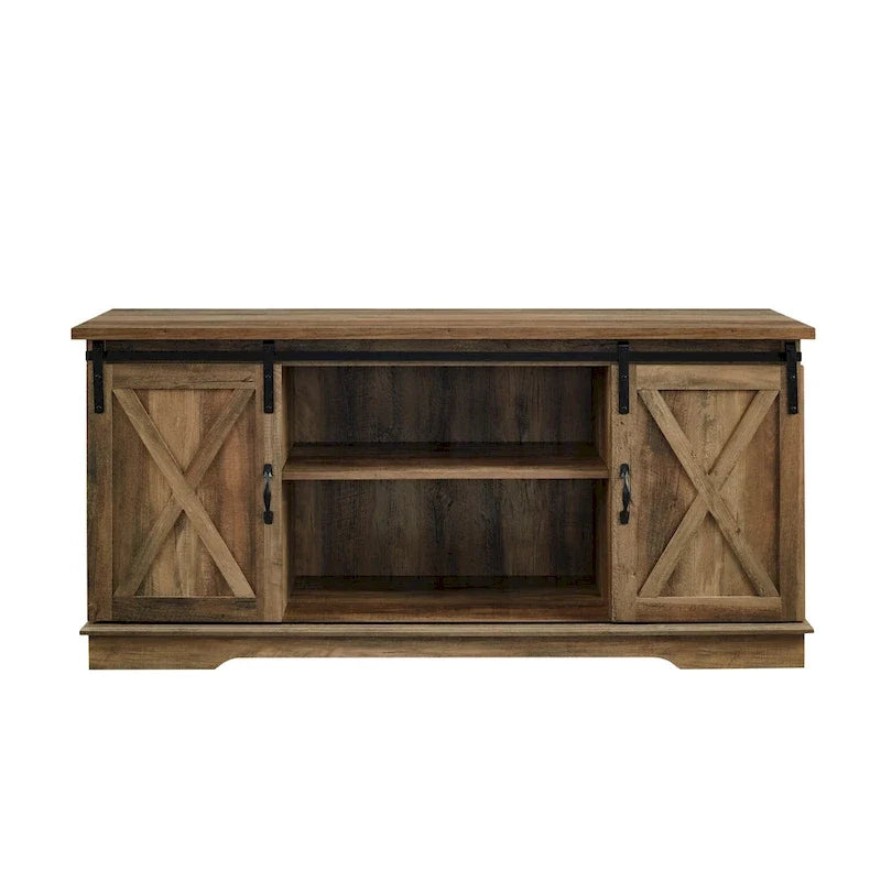 Meuble TV de 58 pouces avec portes de grange coulissantes