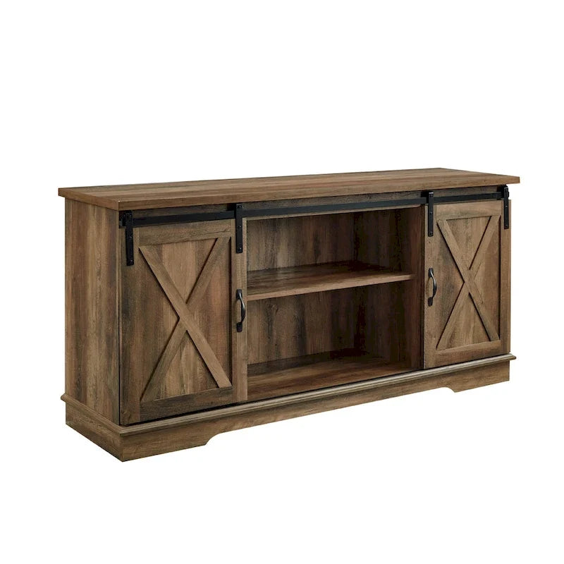 Meuble TV de 58 pouces avec portes de grange coulissantes