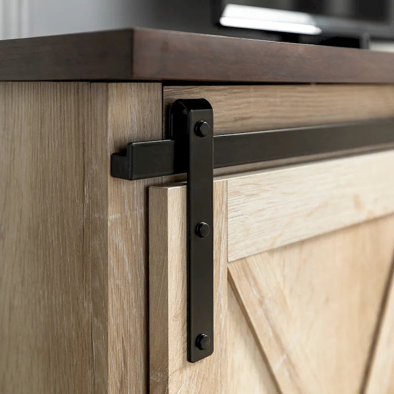 Meuble TV de 58 pouces avec portes de grange coulissantes