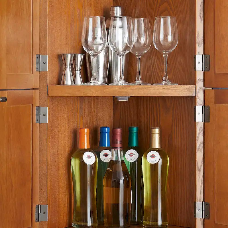 Alacena esquinera de cocina estilo rústico de 4 niveles y 72, con 8 puertas, armario alto de almacenamiento y estantes ajustables
