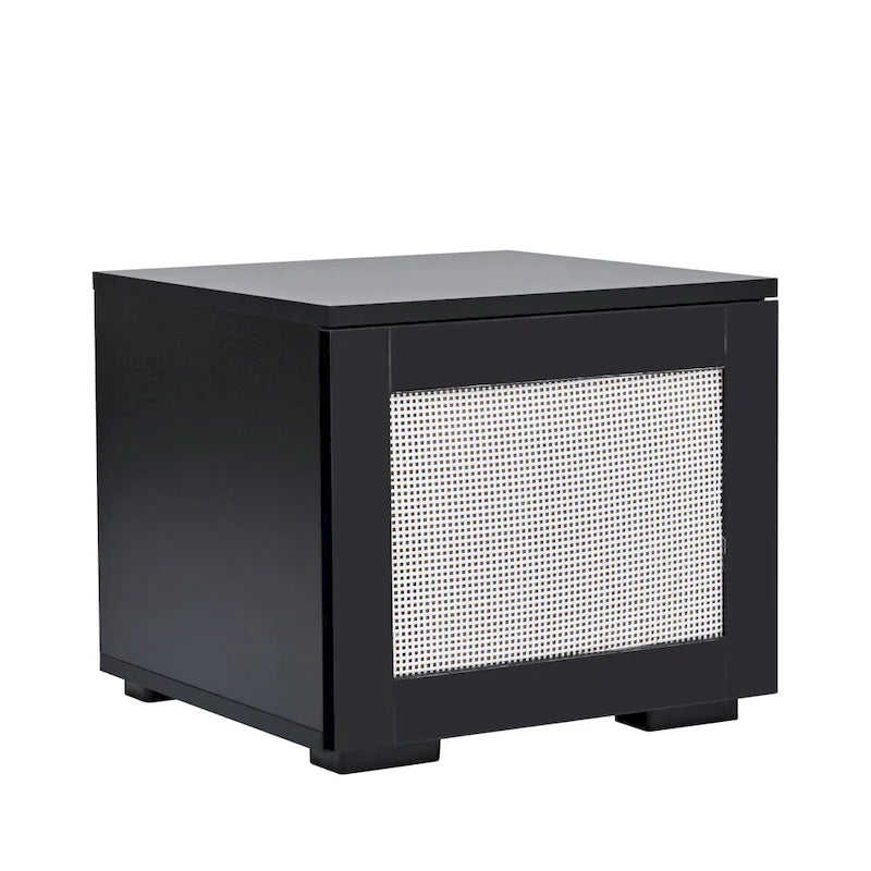 Mueble para TV negro de 82.6 con puertas de apertura a presión e iluminación LED para televisores de 90