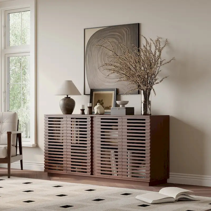 Buffet Sideboard With Solid Wood Doors