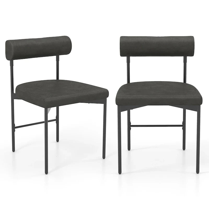 Juego de 2 sillas de comedor para cocina, tapizadas en cuero sintético