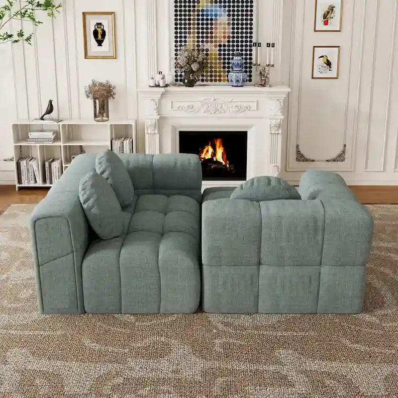 Canapé sectionnel en chenille en L de 103 L avec fauteuil inclinable à gauche et coussins