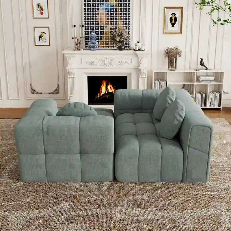 Canapé sectionnel en chenille en L de 103 L avec fauteuil inclinable à gauche et coussins