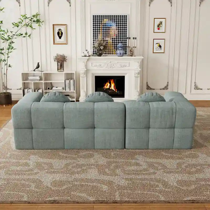 Canapé sectionnel en chenille en L de 103 L avec fauteuil inclinable à gauche et coussins