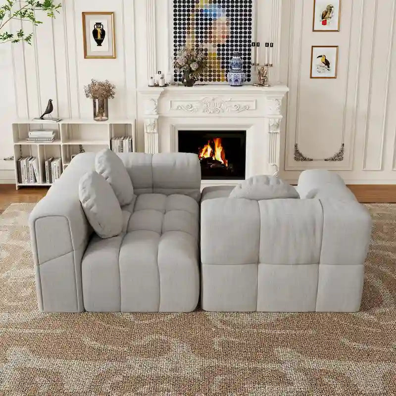 Canapé sectionnel en chenille en L de 103 L avec fauteuil inclinable à gauche et coussins