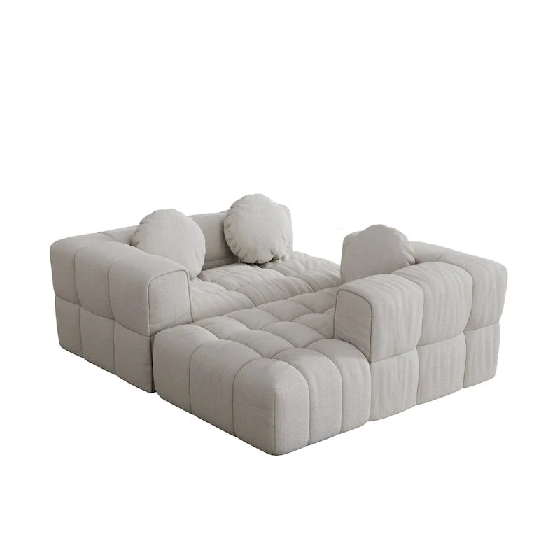 Canapé sectionnel en chenille en L de 103 L avec fauteuil inclinable à gauche et coussins