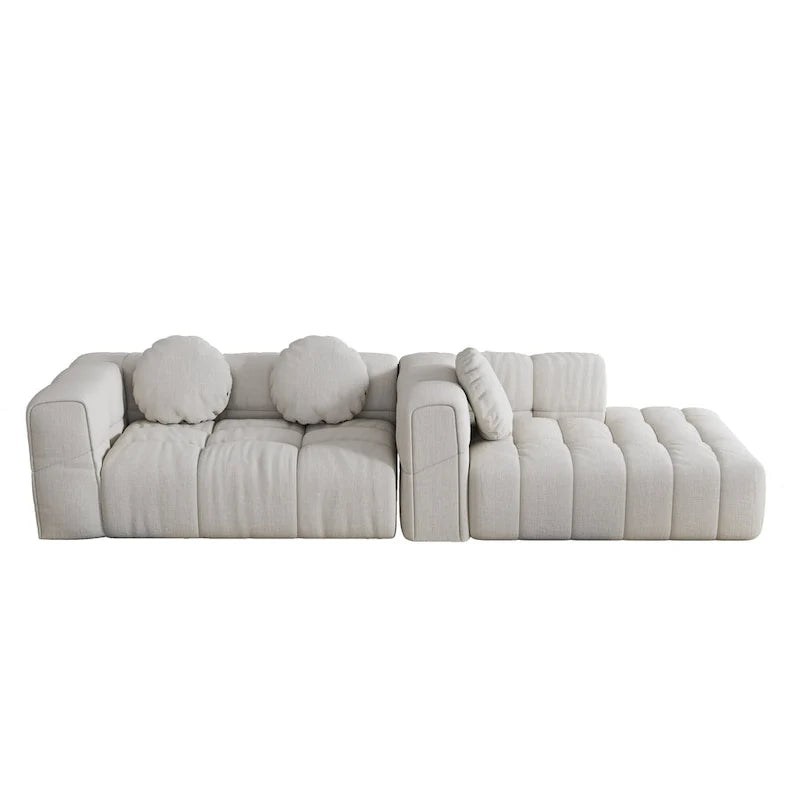 Canapé sectionnel en chenille en L de 103 L avec fauteuil inclinable à gauche et coussins