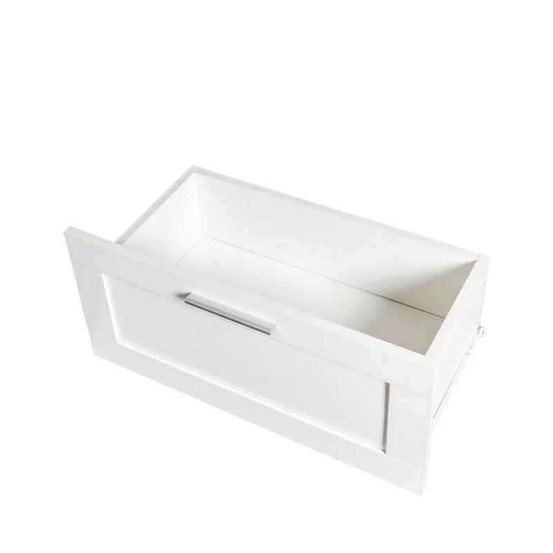 White 70 TV Stand with Open Storage & Drawers for Living Room