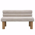 Boucle Fabric Dining Bench - Rubber Wood Legs
