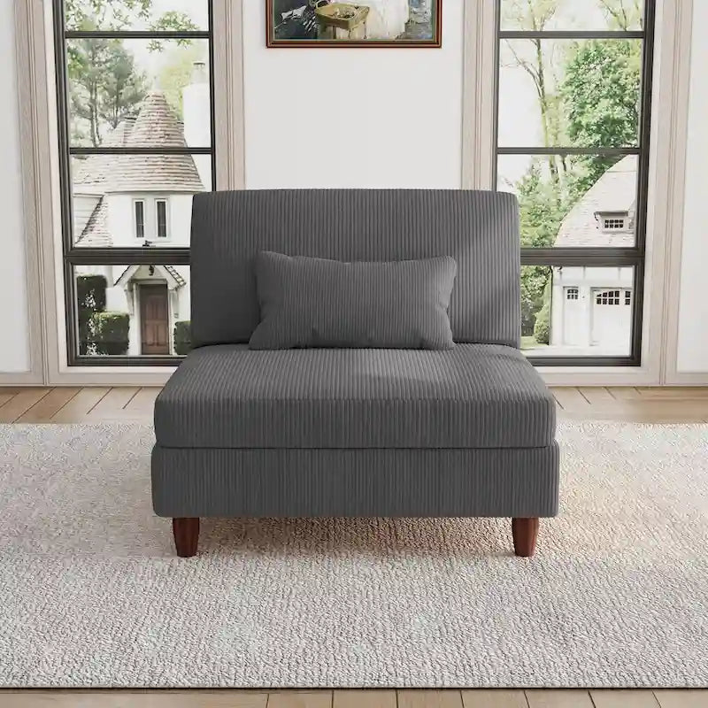 Corduroy Armless Chair Accent Chair Sofa