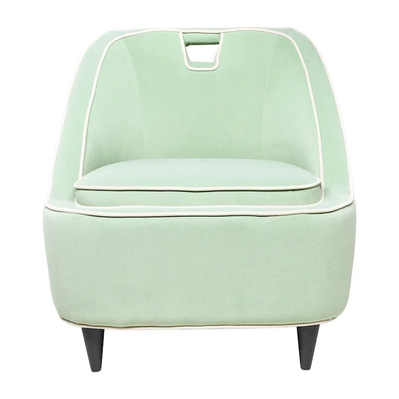 Silla decorativa moderna tapizada en dos tonos - 28 x 30 x 31