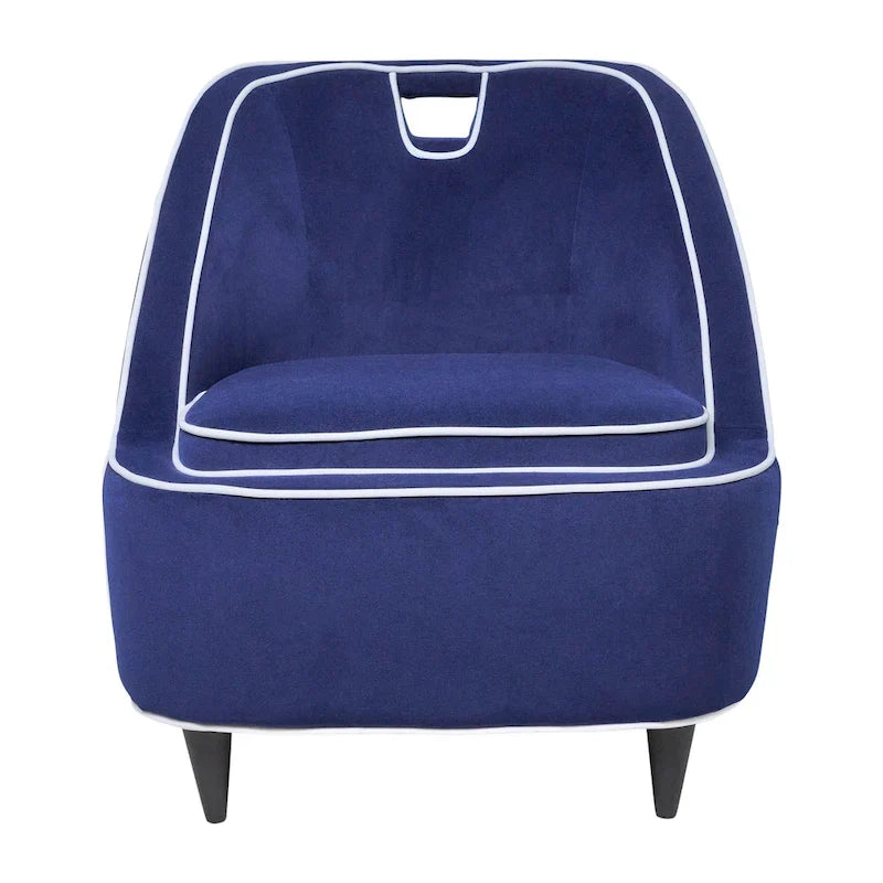 Silla decorativa moderna tapizada en dos tonos - 28 x 30 x 31