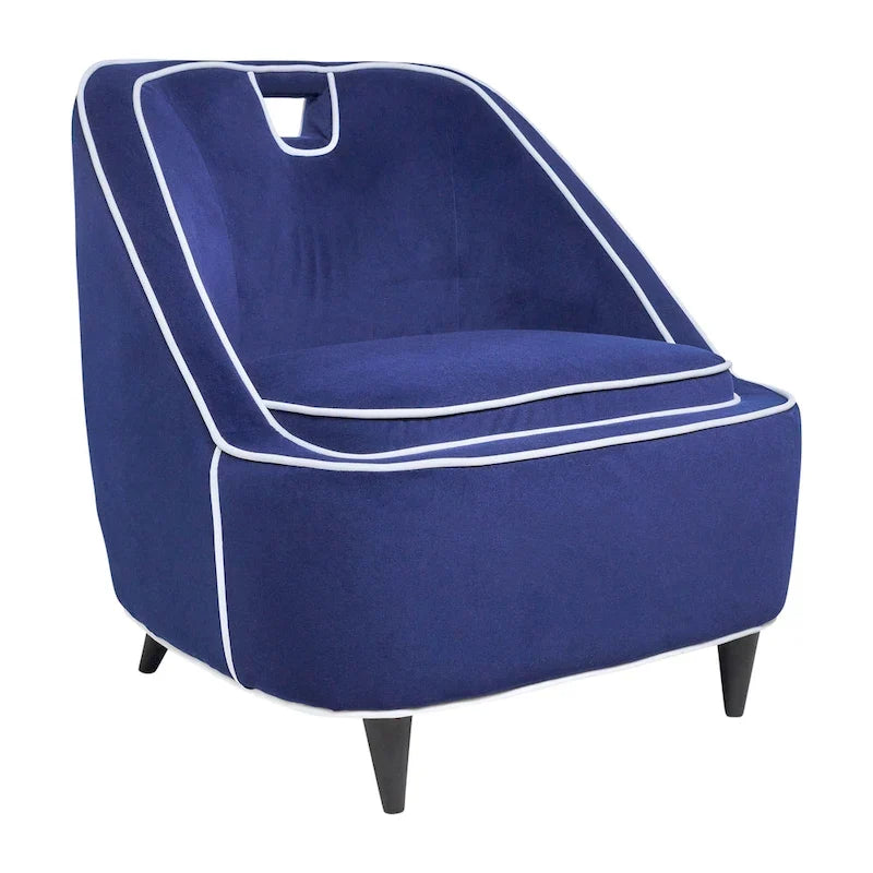 Silla decorativa moderna tapizada en dos tonos - 28 x 30 x 31