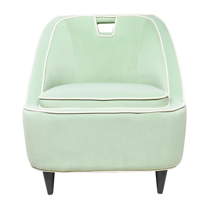 Silla decorativa moderna tapizada en dos tonos - 28 x 30 x 31