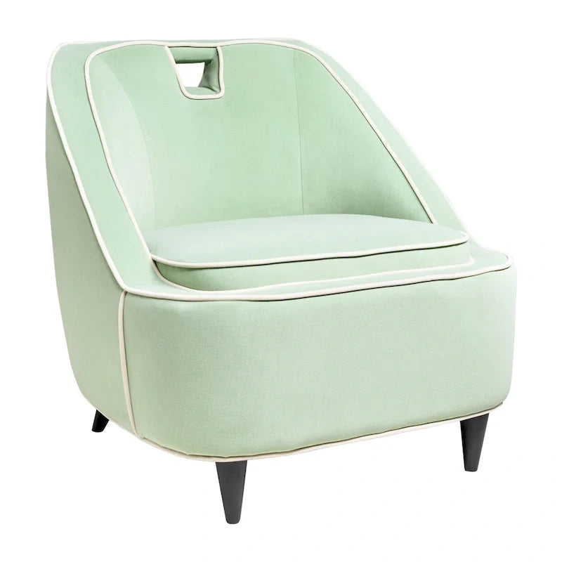 Silla decorativa moderna tapizada en dos tonos - 28 x 30 x 31