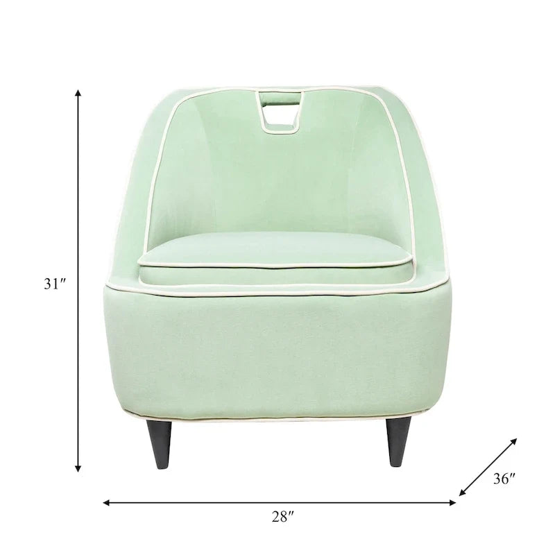 Silla decorativa moderna tapizada en dos tonos - 28 x 30 x 31
