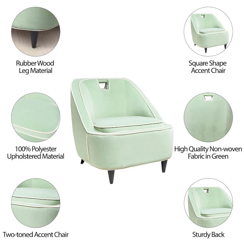 Silla decorativa moderna tapizada en dos tonos - 28 x 30 x 31