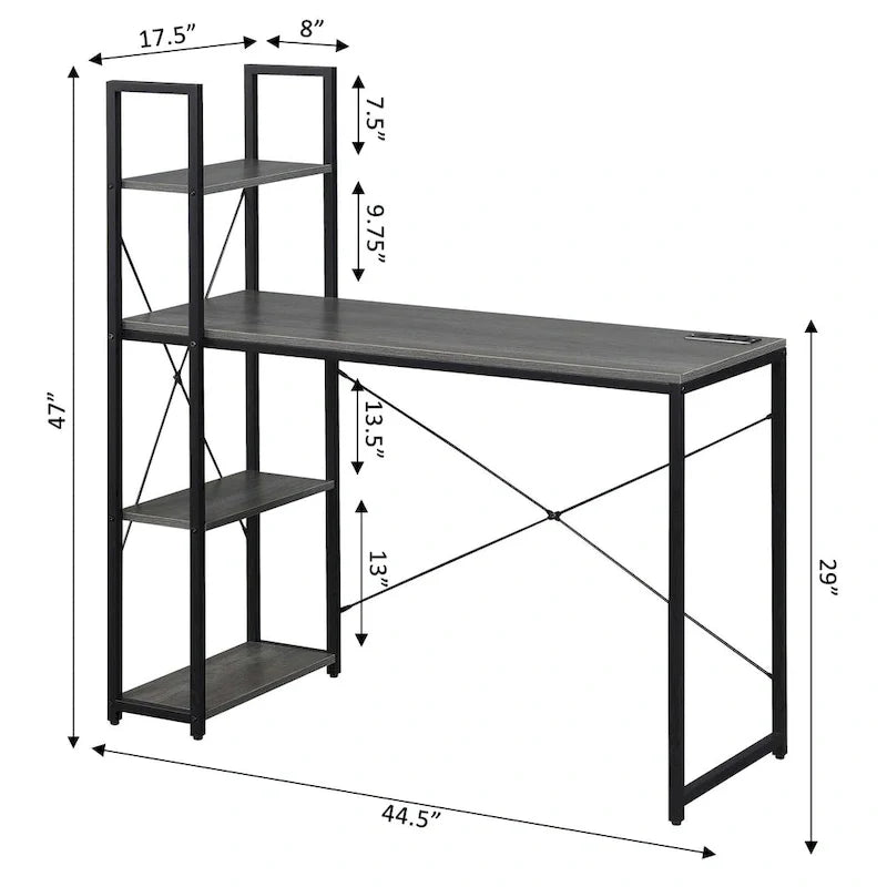Office Workstation with Charging Station and Shelves