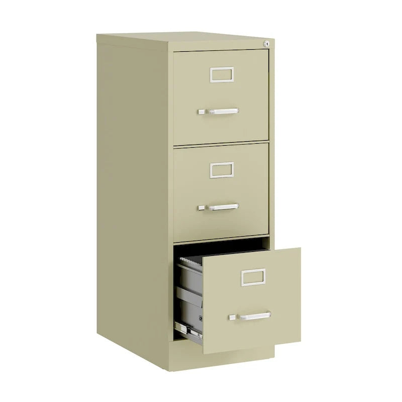 Archivador vertical de 22 pulgadas de profundidad, 3 cajones y tamaño para cartas
