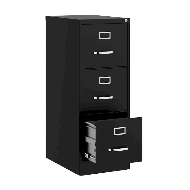 Archivador vertical de 22 pulgadas de profundidad, 3 cajones y tamaño para cartas