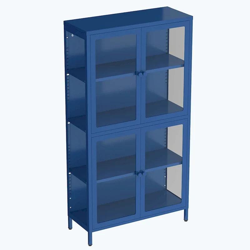 our Glass Door Storage Cabinet with Adjustable Shelves