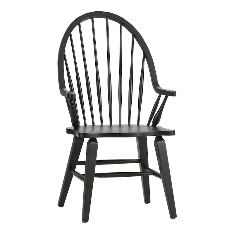 Silla Windsor negra con brazos