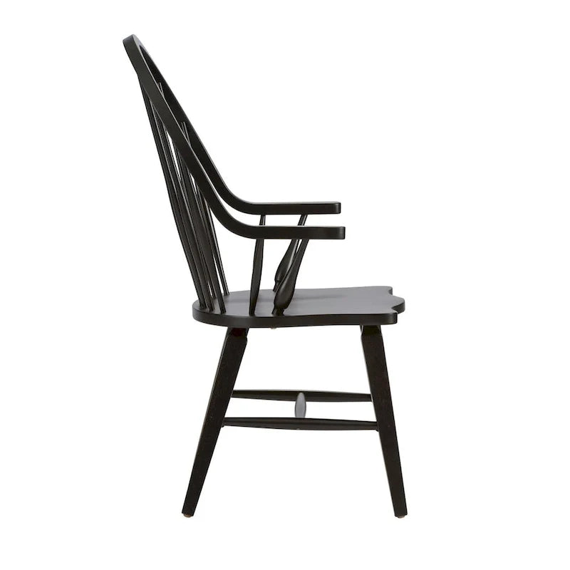 Silla Windsor negra con brazos