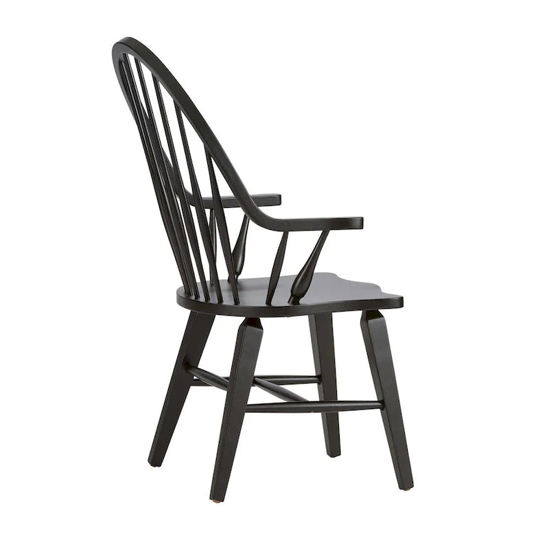 Silla Windsor negra con brazos