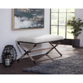 Ivory Upholstered Boucl Double Bench