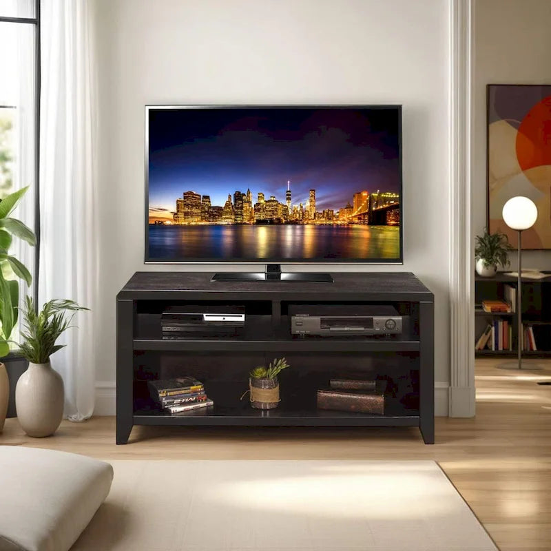 Mueble para TV de 48 pulgadas, para televisores de hasta 55 pulgadas, no requiere montaje, acabado color moca