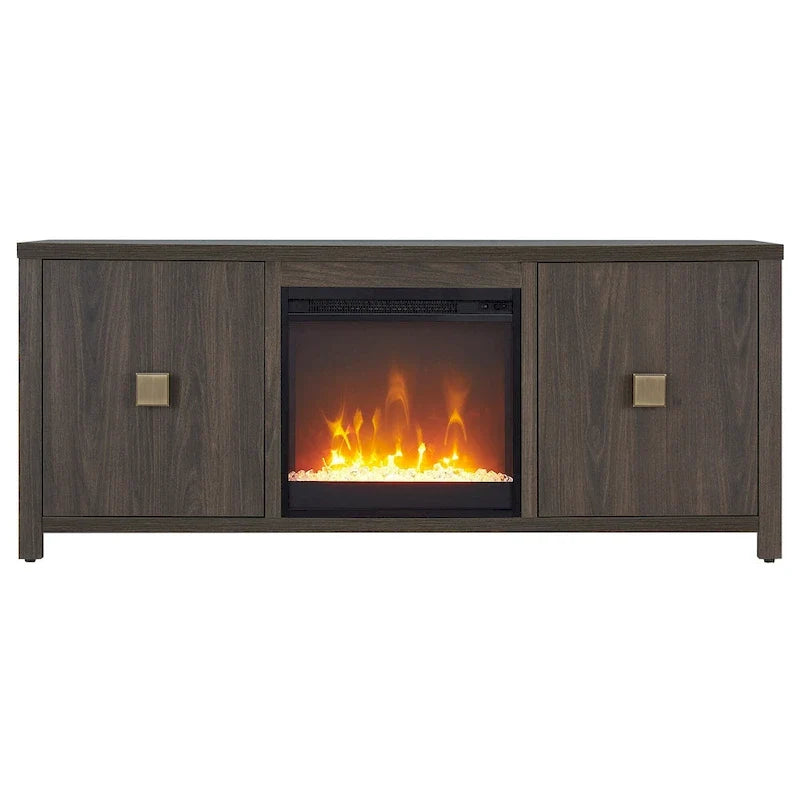 Mueble para TV de 58 pulgadas con chimenea de cristal integrada
