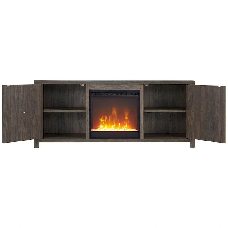 58 TV Stand with Crystal Fireplace Insert