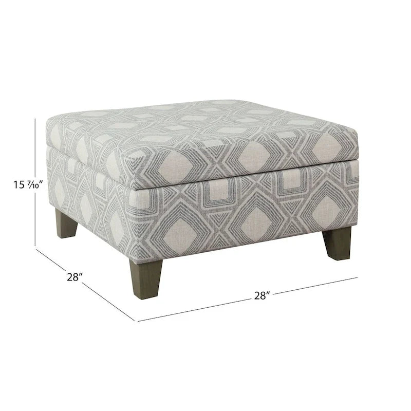 Ottoman de rangement de luxe de 28 pouces carré
