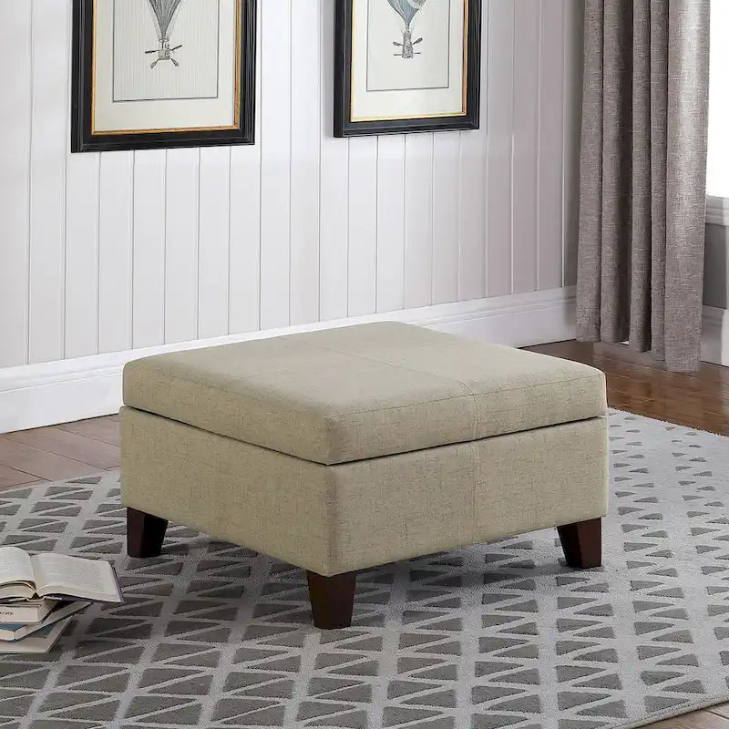 Ottoman de rangement de luxe de 28 pouces carré
