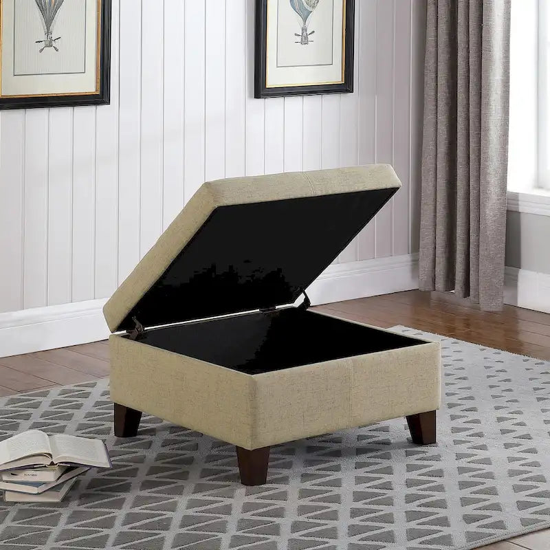Ottoman de rangement de luxe de 28 pouces carré