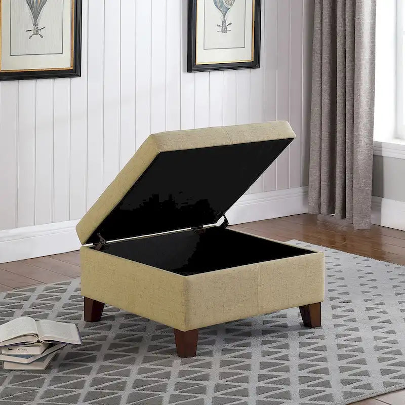 Ottoman de rangement de luxe de 28 pouces carré