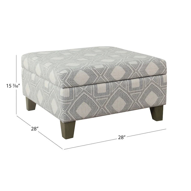 Ottoman de rangement de luxe de 28 pouces carré